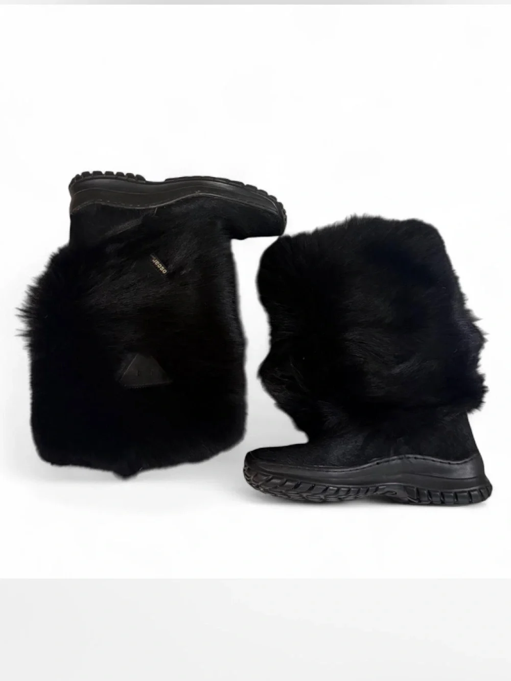 Oscar Sport black fur winter après-ski boots